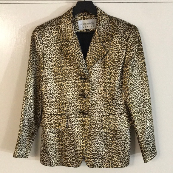 Vintage Albert Nipon Evening Animal Print Blazer - Picture 1 of 7